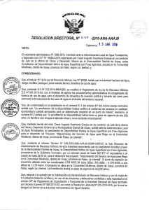 Page 1 RESOLUCION DIRECTORAL Nº Hºº -2016-ANA