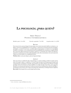 la psicolog&iacute;a: para qui&eacute;n? - Pontificia Universidad Javeriana