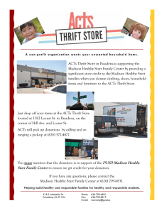 ACTs Thrift store info - Pasadena Covenant Church