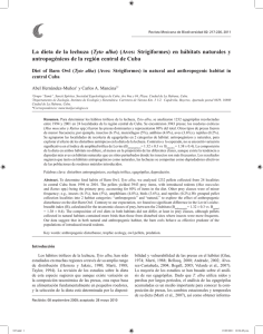 La dieta de la lechuza (Tyto alba) (Aves: Strigiformes) en hábitats