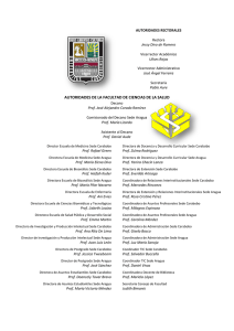 AUTORIDADES DE LA FACULTAD DE CIENCIAS DE LA SALUD