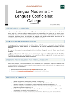 Lengua Moderna I - Lenguas Cooficiales: Gallego - Inicio