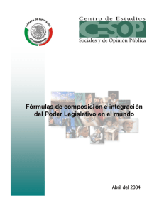 Fórmulas de composición e integración del Poder Legislativo en el