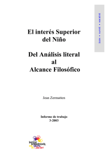 El inter&eacute;s Superior del Ni&ntilde;o Del An&aacute;lisis literal al Alcance Filos&oacute;fico