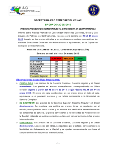 Precios CCHAC del 18 al 24 enero 2015