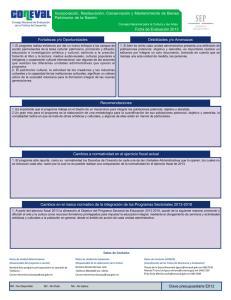 Ficha de Evaluación 2013 Incorporación, Restauración