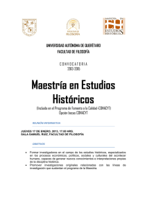 Maestría en Estudios Históricos - Universidad Autónoma de Querétaro