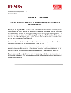 Comunicado de prensa P.1 COMUNICADO DE PRENSA Coca
