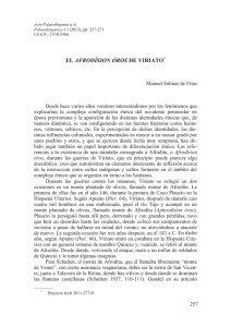 16. El Afrodísion Óros de Viriato, por Manuel Salinas de Frías