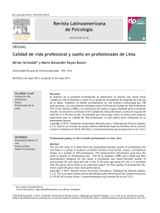 Calidad de vida profesional y sueño en profesionales de Lima