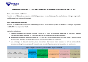 DIC 2015. Beca por excelencia académica