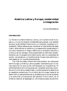 América Latina y Europa, modernidad e integración