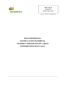 Manual de Manipulación y Tendido de Cables Subterráneos (Hasta 66 kV)