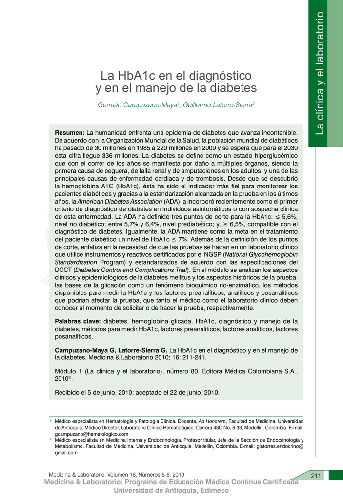 Glucosa promedio trimestral calculada