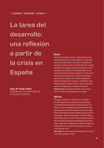 La tarea del desarrollo: una reflexión a partir de la crisis en España
