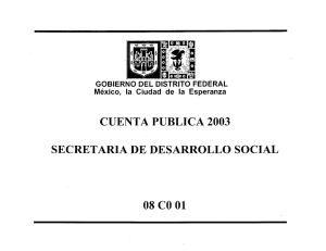 Secretaría de Desarrollo Social. - Secretaría de Finanzas del Distrito