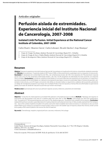 Perfusión aislada de extremidades. Experiencia inicial del Instituto