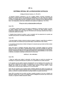 Derecho can&oacute;nico. Educaci&oacute;n