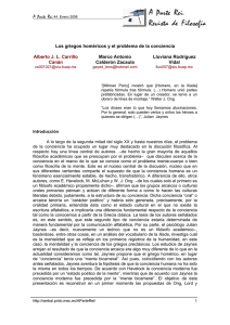 Los griegos homéricos y el problema de la conciencia