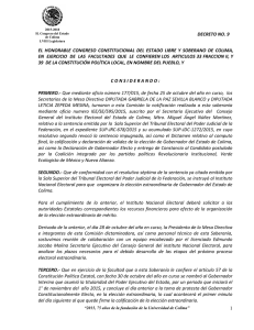 Decreto No. 9 - H. Congreso del Estado de Colima