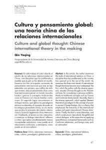 Cultura y pensamiento global: una teoría china de las