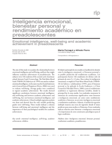 Inteligencia emocional, bienestar personal y rendimiento académico
