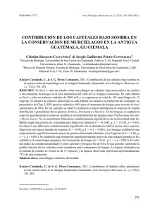 CONTRIBUCIÓN DE LOS CAFETALES BAJO SOMBRA EN LA