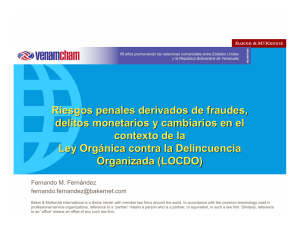 Riesgos penales derivados de fraudes, delitos monetarios y