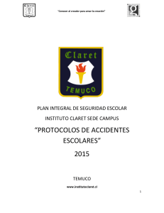 “protocolos de accidentes escolares” 2015