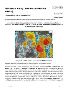 Pronóstico a muy Corto Plazo (Valle de México)