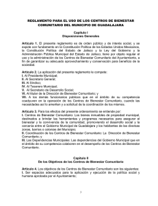 Reglamento para el Uso de los Centros de Bienestar Comunitario