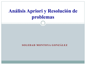Presentación. Análisis Apriori y Resolución de Problemas.