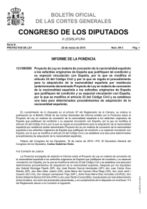 Informe de la Ponencia - Congreso de los Diputados