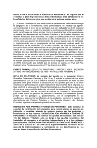 DEDUCCION POR APORTES A FONDOS DE PENSIONES