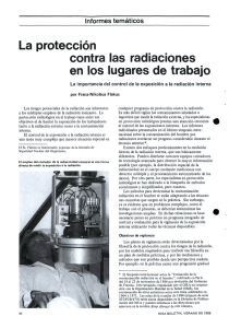 Informes temáticos La protección contra las radiaciones en los