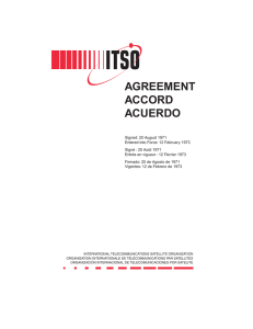 agreement - International Telecommunications Satellite Organization