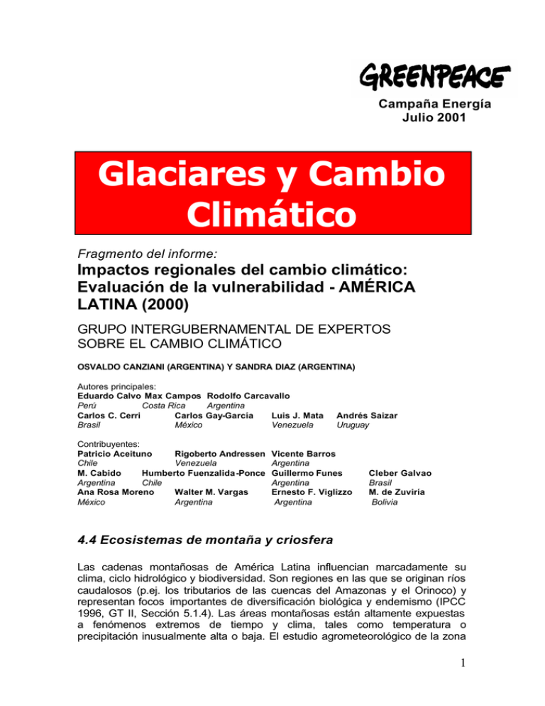 Glaciares Y Cambio Climático