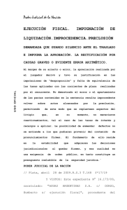 Poder Judicial de la Nación EJECUCIÓN FISCAL. IMPUGNACIÓN