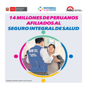 14 millones de peruanos afiliados al seguro integral de salud