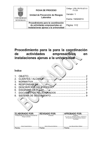 Procedimiento para la para la coordinación de actividades