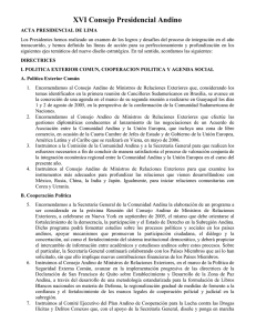 XVI Consejo Presidencial Andino