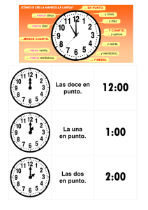 Fichas de las horas.