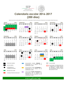 Calendario escolar 2016-2017 (200 días)