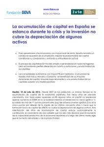 La acumulación de capital en España se estanca durante la crisis y