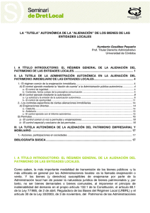 LA “TUTELA” AUTONÓMICA DE LA “ALIENACIÓN” DE LOS