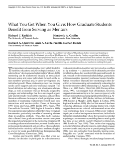 What You Get When You Give: How Graduate Students Benefit from