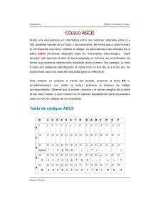 Código ASCII - Departamento de Ingeniería Química