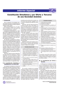 Informe Especial Constitución Simultánea y por Oferta a Terceros de