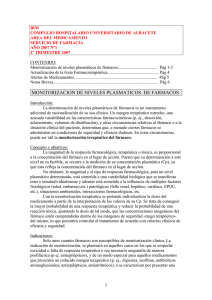 MONITORIZACION DE NIVELES PLASMATICOS DE FARMACOS