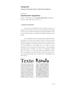 Tipografía Clasificación tipográfica